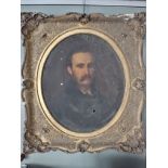 A 19TH CENTURY OIL ON CANVAS PORTRAIT OF A GENTLEMAN