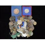 A COLLECTION OF VARIOUS TOKENS AND MEDALS