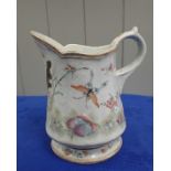A CHINESE EXPORT JUG PAINTED WITH INSECTS AND BUTTERFLIES