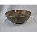 A GREEN MATT GLAZED RUSKIN BOWL