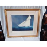 TIM THOMPSON,'THE GREAT YACHTS, RELIANCE', SIGNED PRINT