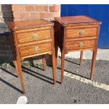 A PAIR OF LOUIS XVI STYLE BEDSIDE TABLES