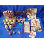 TWO SETS OF VINTAGE WOODEN SKITTLES