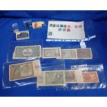 GERMAN BANK NOTES, COINS AND STAMPS