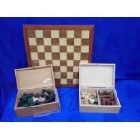 TWO BOXED CHESS SETS AND A BOARD
