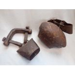 TWO LARGE ANTIQUE COW BELLS