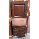 AN EARLY 18TH CENTURY OAK BUREAU, OF SMALL PROPORTIONS