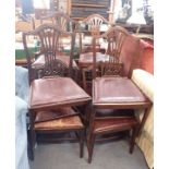 A SET OF EIGHT GEORGE III STYLE MAHOGANY DINING CHAIRS