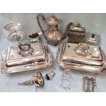A PAIR OF SILVER PLATED SERVING DISHES
