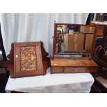 GEORGE III DRESSING MIRROR AND A HANGING CORNER CUPBOARD