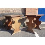 A PAIR OF ITALIAN CHESTNUT AND FRUITWOOD LAMP OR OCCASIONAL TABLES