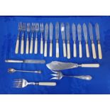 A COLLECTION OF SILVER PLATE CUTLERY