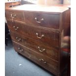 A 19TH CENTURY MAHOGANY TWO-PART CHEST OF DRAWERS