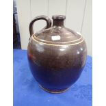 AN ENGLISH COUNTRY POTTERY FLAGON