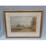 A 19TH CENTURY WATERCOLOUR LANDSCAPE OF SHERBORNE