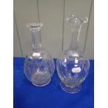 TWO VICTORIAN GLASS DECANTERS