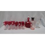 A COLLECTION OF CRANBERRY GLASSWARE