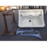 A VINTAGE ART DECO BATHROOM WASHBASIN