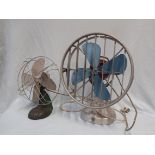 TWO VINTAGE INDUSTRIAL DESK FANS