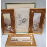 THREE LATE 19TH CENTURY WATERCOLOURS LANDSCAPES