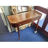 A GEORGE III MAHOGANY TEA TABLE