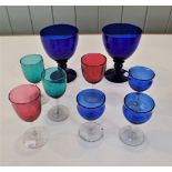 TWO BRISTOL BLUE DRINKING GLASSES