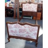 A PAIR OF FRENCH PROVINCIAL STYLE CARVED BEECHWOOD SINGLE BEDS