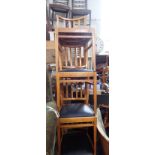 FOUR MID 20TH CENTURY BEECH DINING CHAIRS