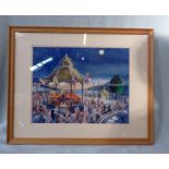 ERIC DAWSON: 'DANCERS AT THE BANDSTAND', WATERCOLOUR
