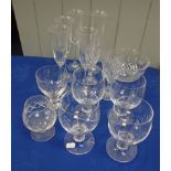 A SET OF FOUR CRYSTAL LARGE DRINKING GLASSES