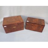 TWO WOODEN INLAID BOXES