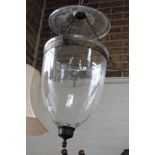 A REGENCY STYLE GLASS HALL LANTERN