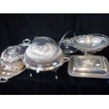 A MAPPIN & WEBB SILVER PLATED FOOD SERVER