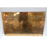 A FIRST WORLD WAR BRASS CHURCH MEMORIAL PLAQUE