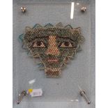 A 'MUMMY MASK' OF STRUNG EGYPTIAN FAIENCE BEADS