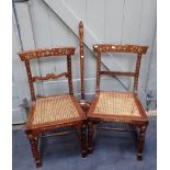 A PAIR OF COLONIAL CHAIRS WITH BONE INLAY