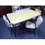 195OS FORMICA TOPPED KITCHEN TABLE WITH FOUR CHAIRS