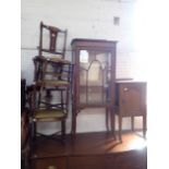 TWO SIMILAR EDWARDIAN CORNER CHAIRS