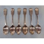 SIX SILVER TEASPOONS WITH CREST FOR THE ROYAL WEST SURREY REGT.