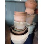 A COLLECTION OF TERRACOTTA GARDEN POTS