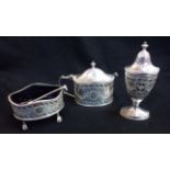 A SILVER NEOCLASSICAL CRUET SET