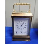 A FRENCH REPEATING CARRIAGE CLOCK, WITH CALENDAR AND ALARM DIALS