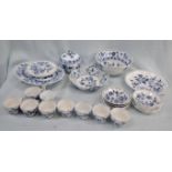 COLLECTION OF BLUE AND WHITE MEISSEN CERAMICS, IN THE 'ONION' PATTERN