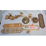 AA COLLECTION OF BRASS DOOR AND FURNITURE FITTINGS