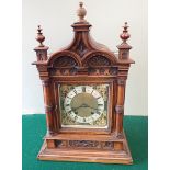 A VICTORIAN BRACKET CLOCK, IN A FLEMISH STYLE WALNUT CASE