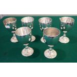 A SET OF SIX SILVER PLATED GOBLETS