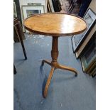 A 19TH CENTURY PALE ELM TRIPOD OCCASIONAL TABLE