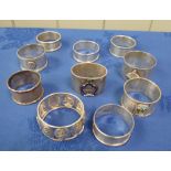 A COLLECTION OF MASONIC NAPKIN RINGS