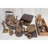 A COLLECTION OF SILVER PLATED ITEMS AND OTHER METALWARE