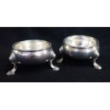 A PAIR OF MID-18TH CENTURY SILVER SALTS